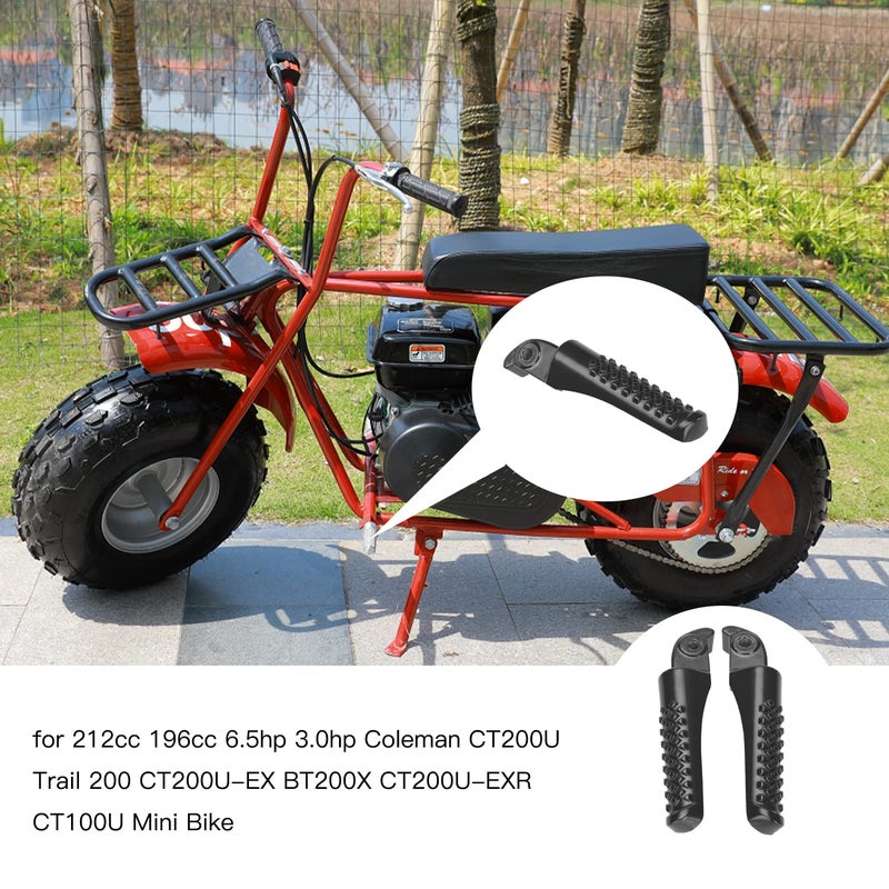 YOXUFA Mini Bike Foot Pegs Foot Rest Kit for Coleman Mini Bike CT200U Trail 200 CT200U-EX BT200X CT100U CC100X 97cc 100cc 3.0hp 196cc 200cc 6.5hp Powersports Parts Black - Image 2